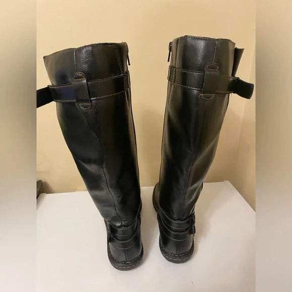 Women’s B.O.C Black Vegan Leather Tall Boots Size 6 - Picture 2 of 8